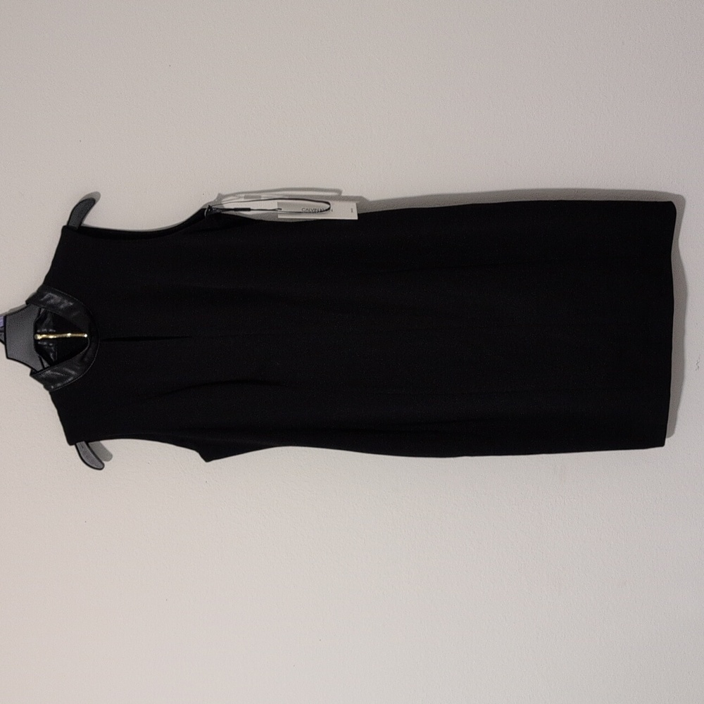 Calvin Klein black V neck dress